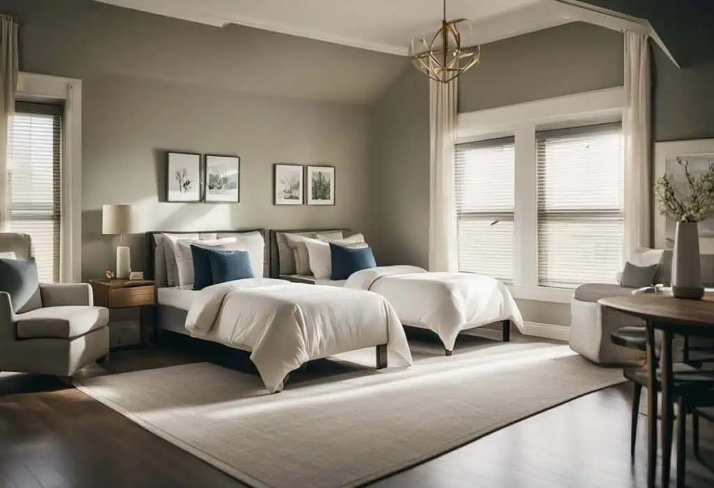 2 beds bedroom design