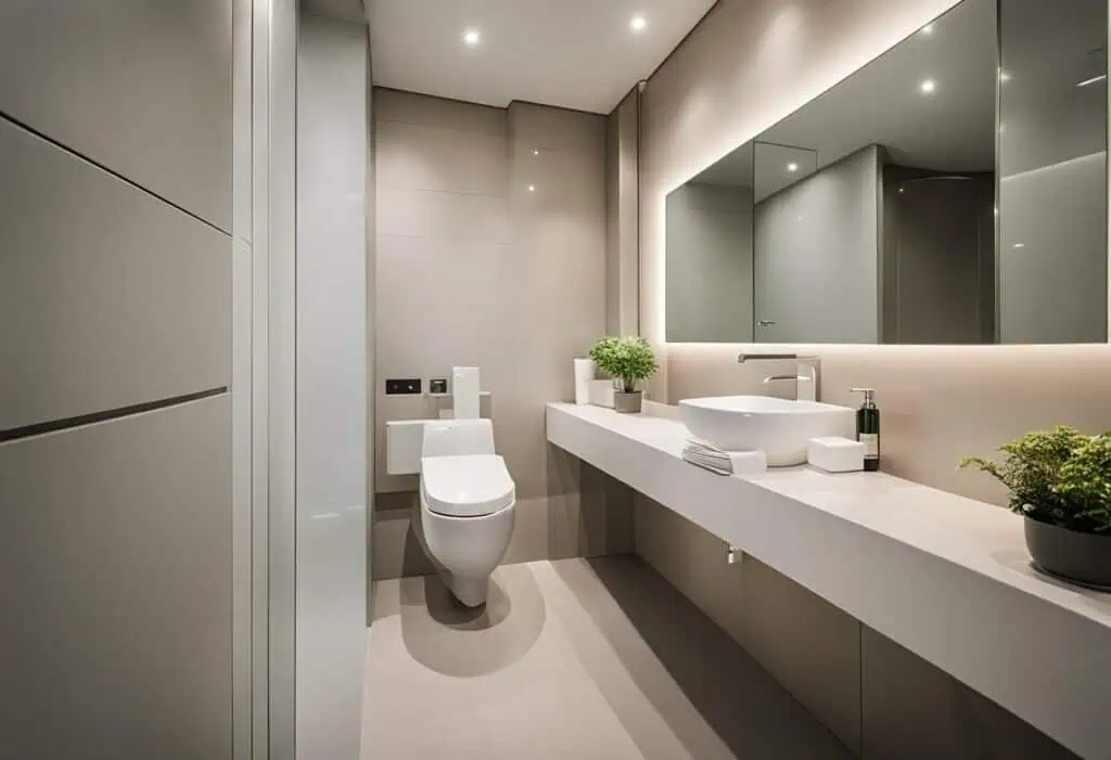 Elegant 2-room BTO toilet with contemporary style and functional layout.