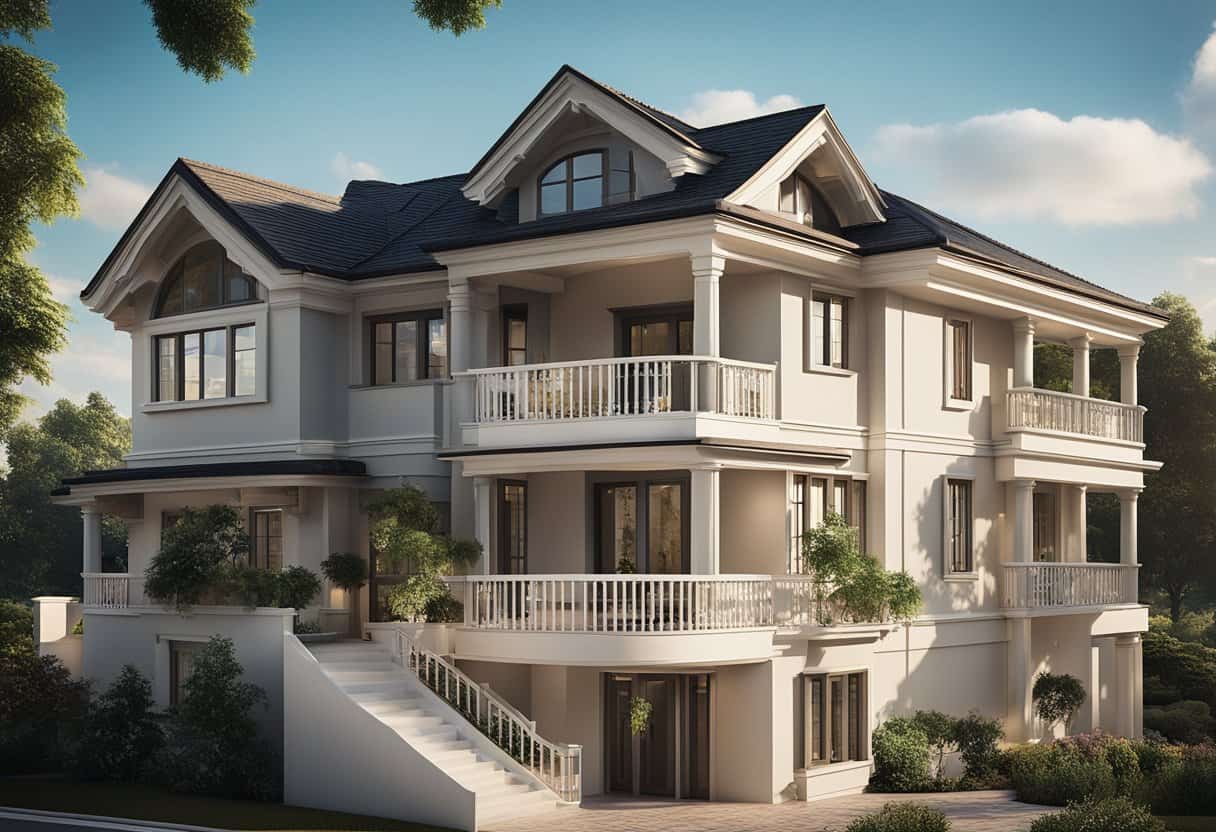 Elegant 2 Storey House Designs with Balcony