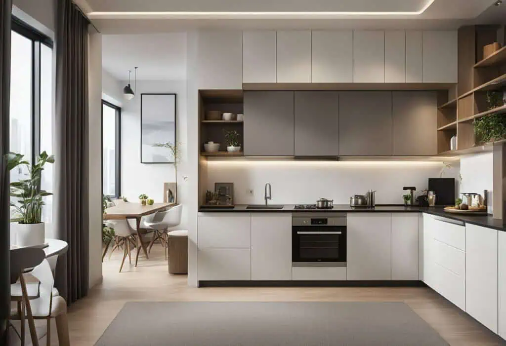Stylish kitchen design featuring clean lines, ample storage, and natural light for a contemporary ho.