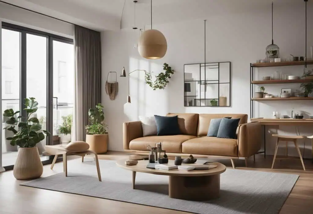Bright and airy living space with contemporary furniture and natural light.