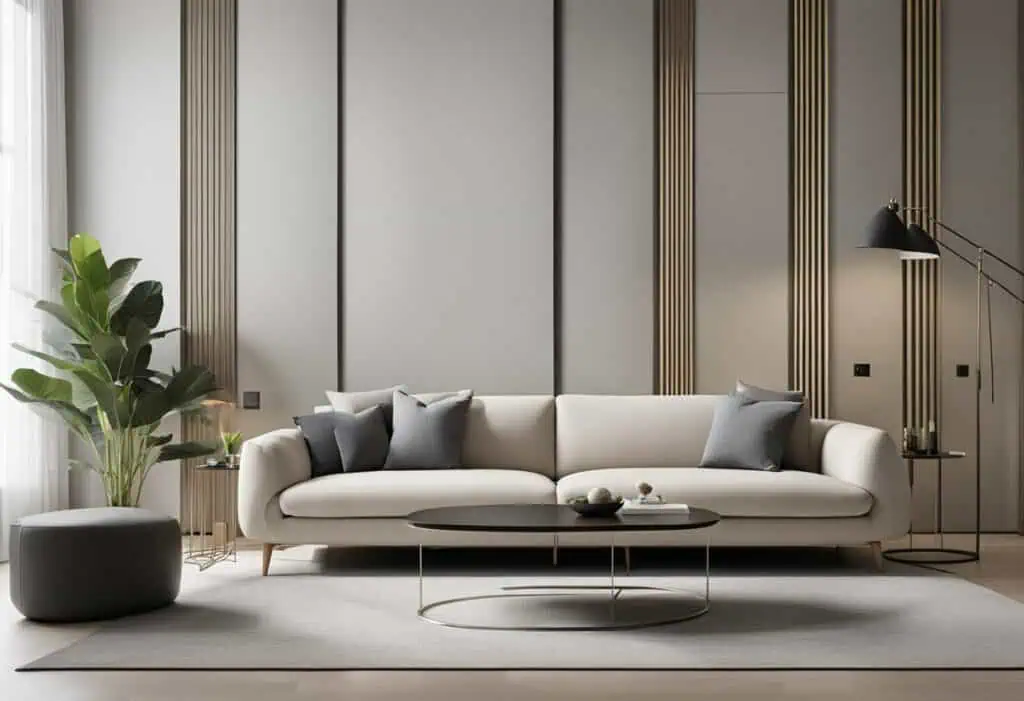 Stylish modern sofa with neutral tones, perfect for contemporary Singapore homes.