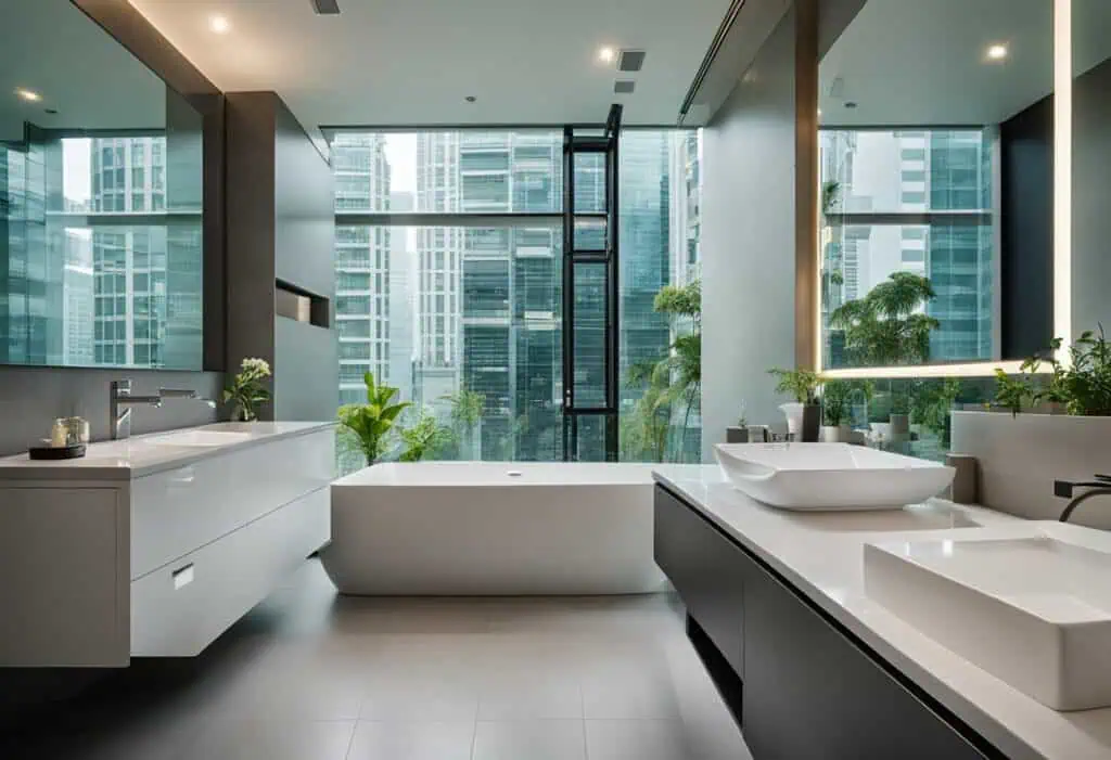 Elegant bathroom furniture with contemporary design and spacious layout.