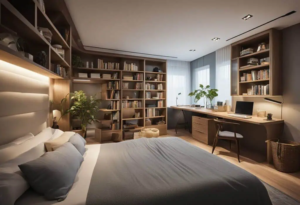 bedroom and study room combined design