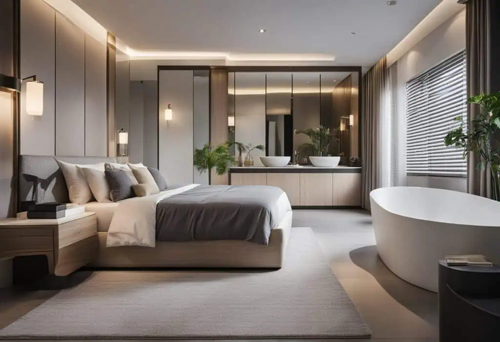 bedroom attached bathroom design