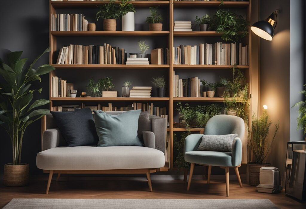 bedroom bookshelf design