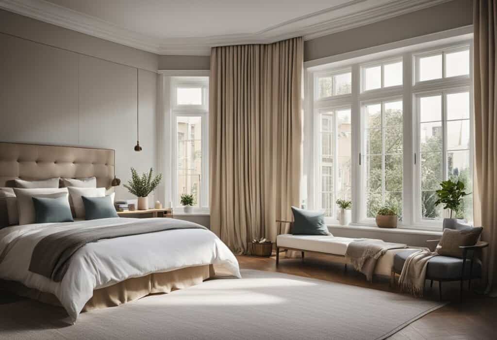 bedroom design with bay window