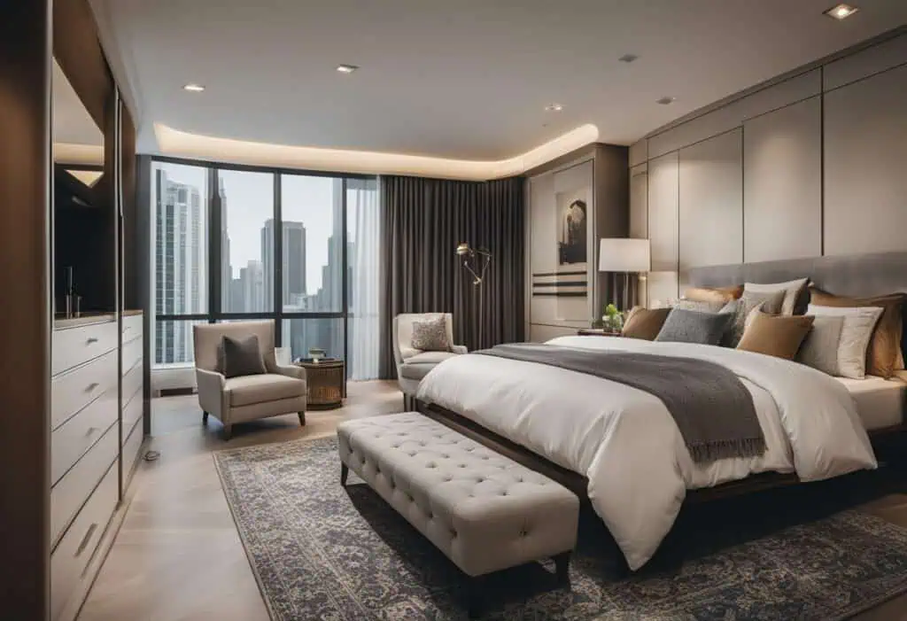 bedroom design with walk in closet