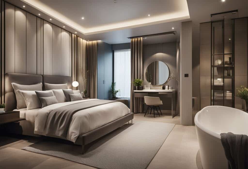 bedroom with bathroom design