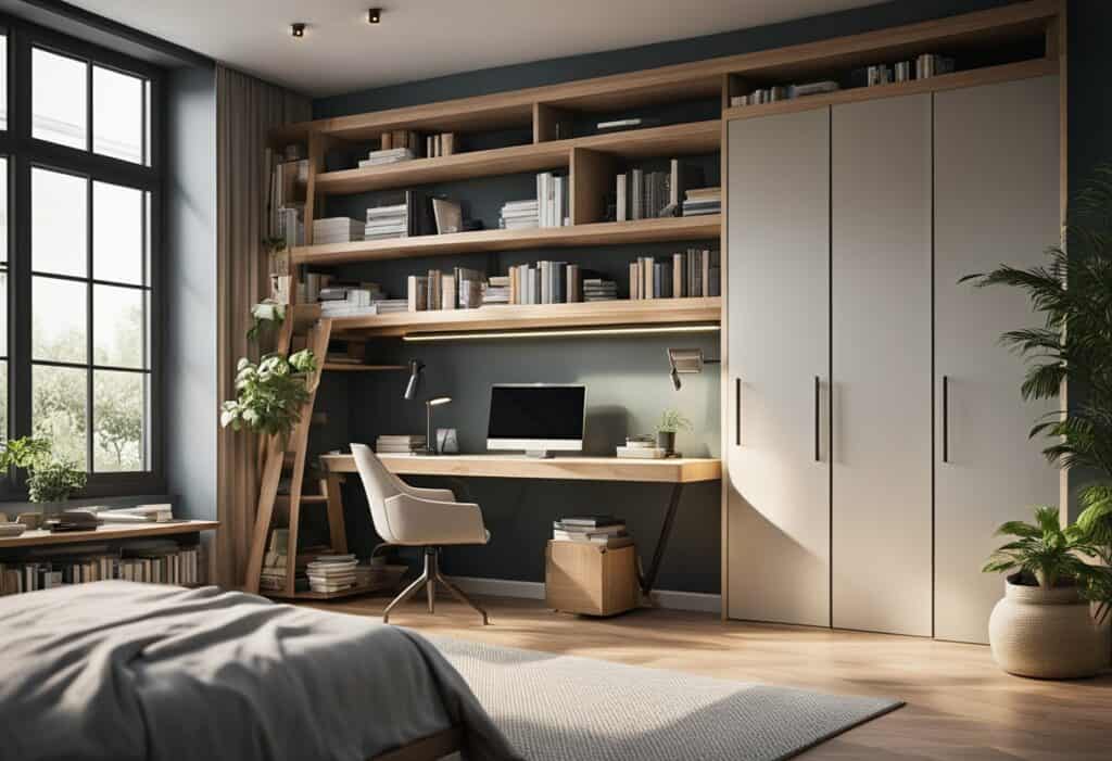bedroom with study area designs