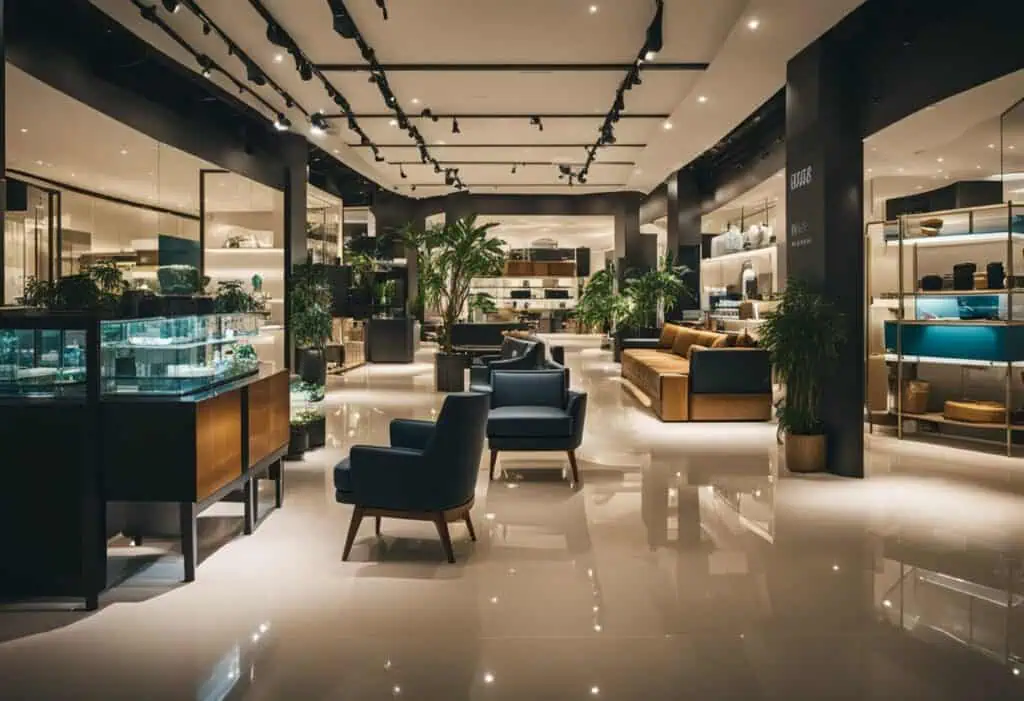 Spacious furniture store showcasing contemporary sofas, chairs, and home accessories in Singapore.