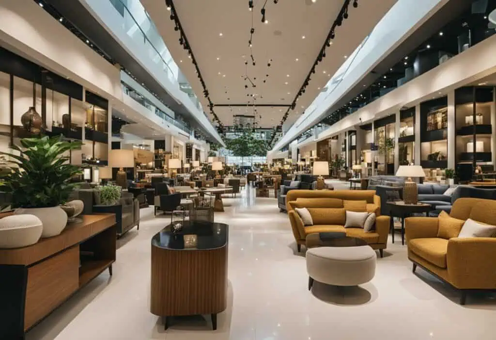 Elegant furniture display at Singapore's largest furniture store. Wide selection of stylish sofas, t.