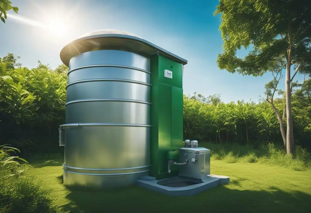 Biodigester toilet designed for eco-friendly waste management and sustainable sanitation solutions.