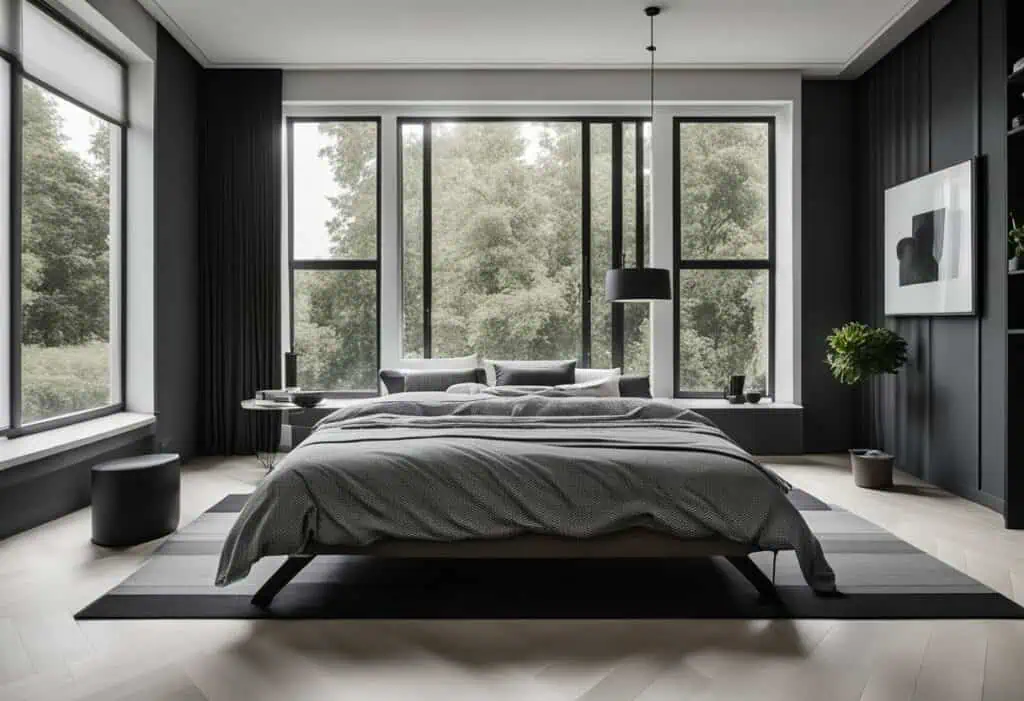 black and white bedroom design
