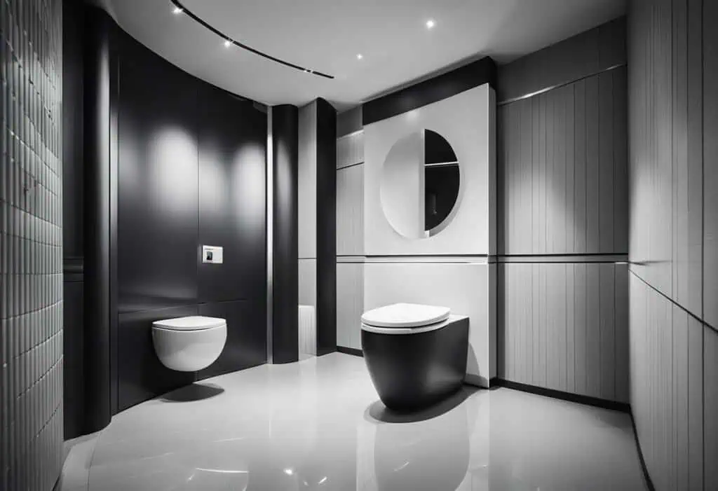 black and white toilet design