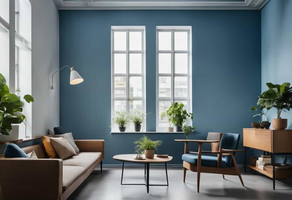 blue wall interior design