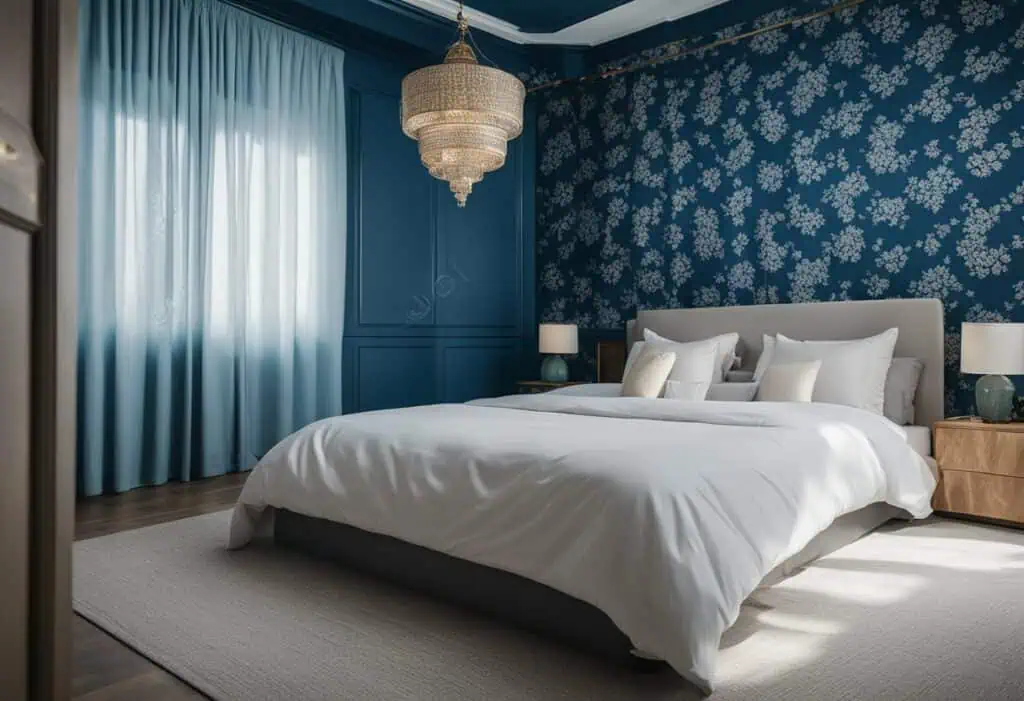 blue wallpaper designs for bedroom