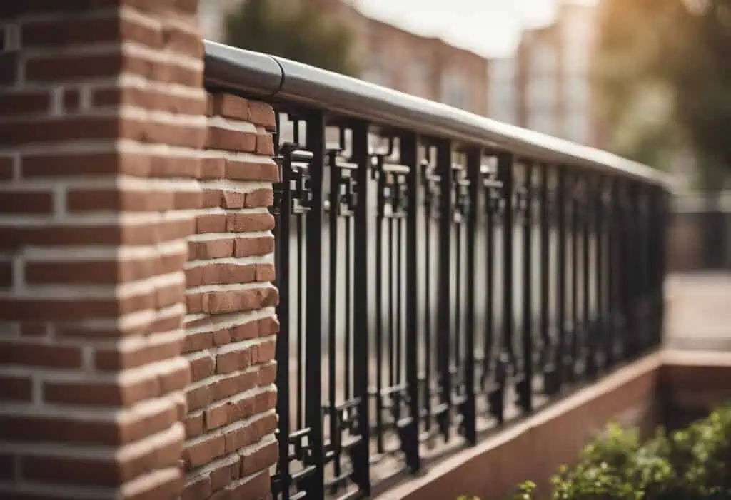 Elegant brick and metal balcony railing for outdoor spaces.