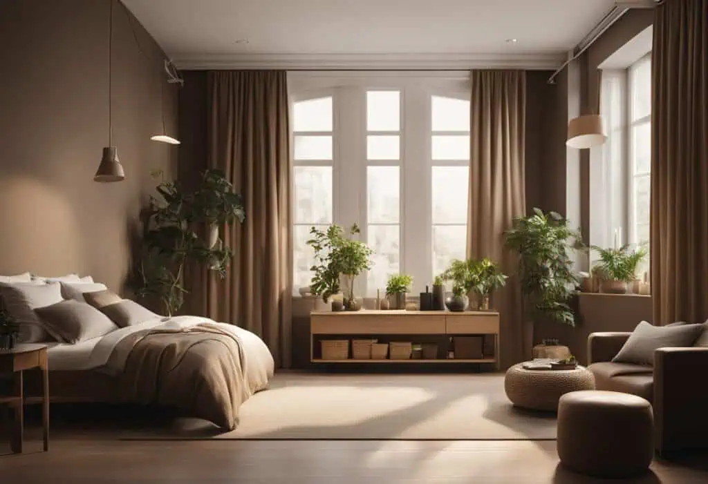 brown studio interior design