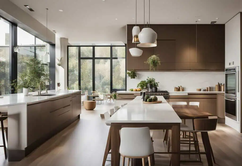 brown white kitchen designs