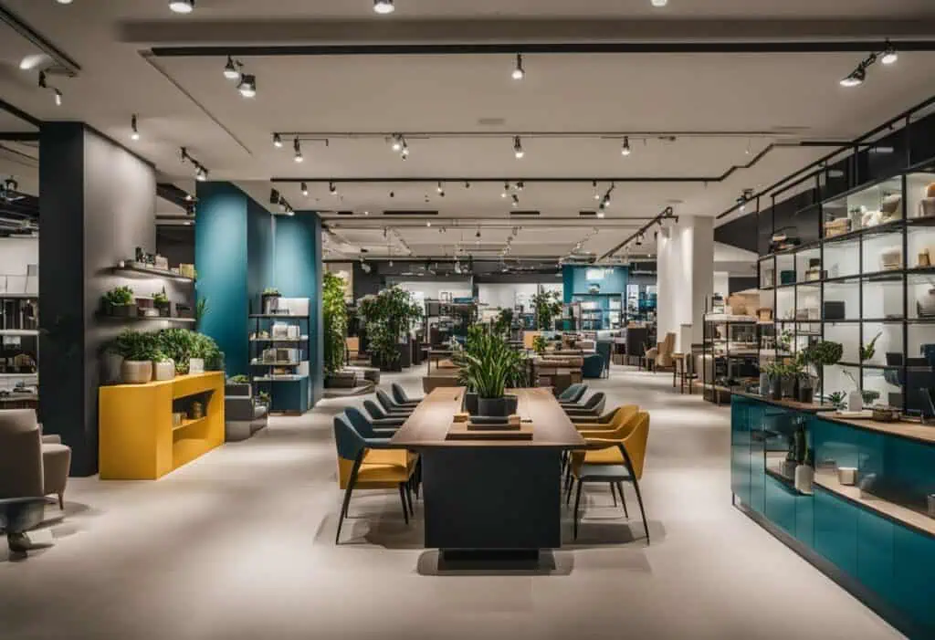 Modern furniture store showcasing affordable home furnishings in Singapore.