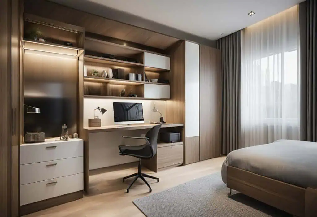 built in cabinet design for small bedroom