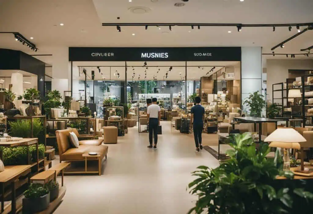 Elegant furniture display in Singapore's affordable home decor store, perfect for every budget.