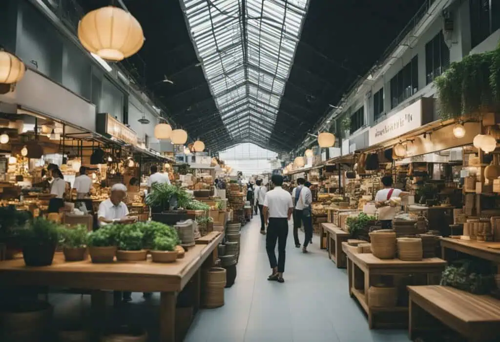 Indoor furniture and home decor market in Singapore.