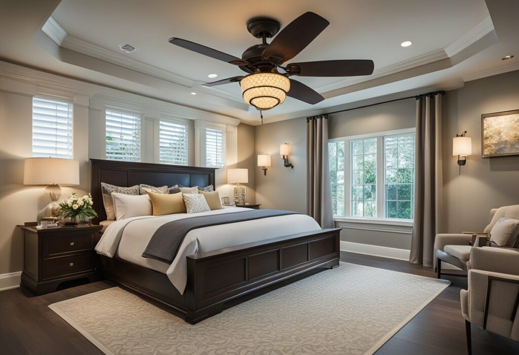 ceiling design for bedroom with fan