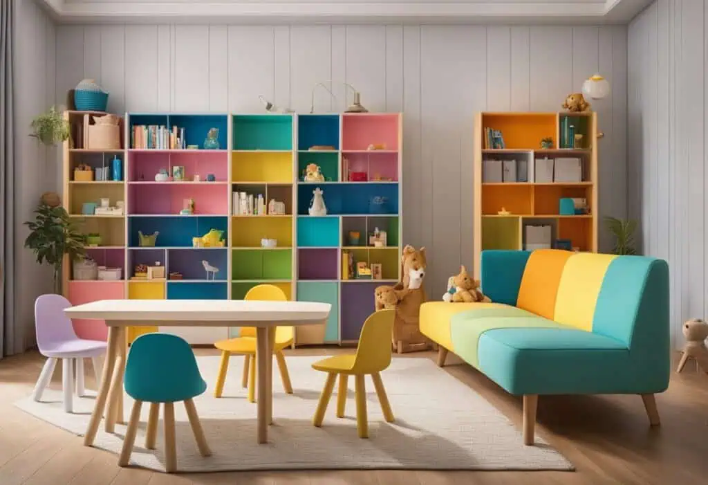 Children's furniture Singapore: vibrant shelves and comfy seating for a playful, stylish kids' room.
