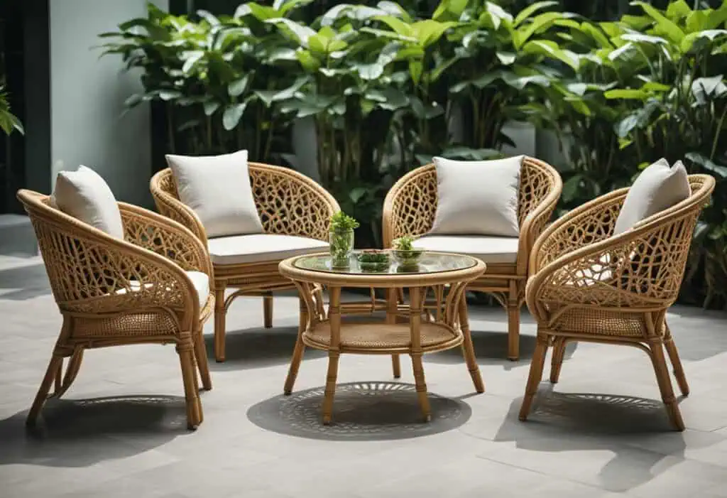 Elegant Rattan Outdoor Furniture Set in Singapore.