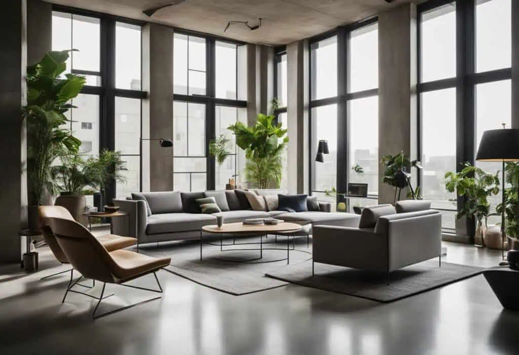 concrete living room design