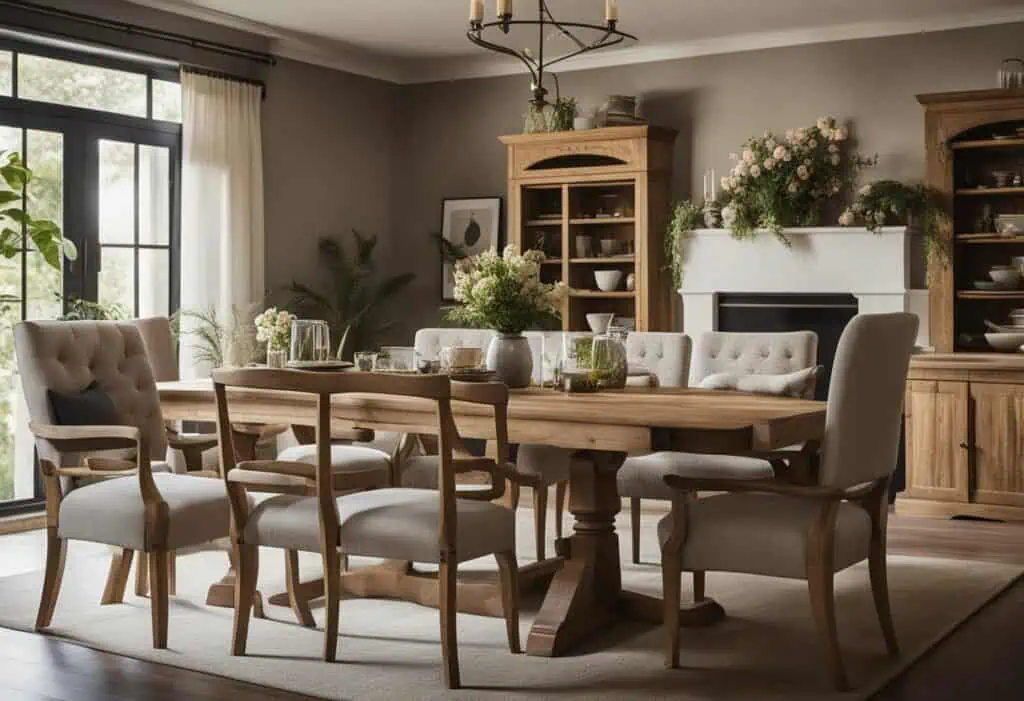 Elegant rustic dining room featuring country style furniture in Singapore, perfect for bringing cozy.