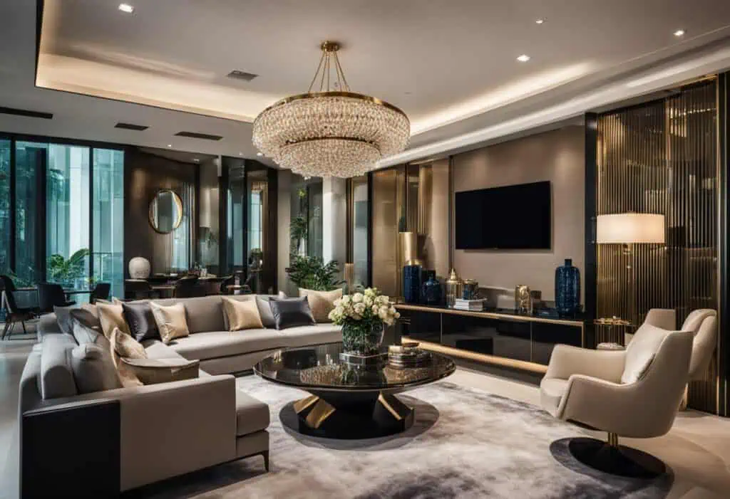 Elegant living room featuring couture furniture and modern decor in Singapore.