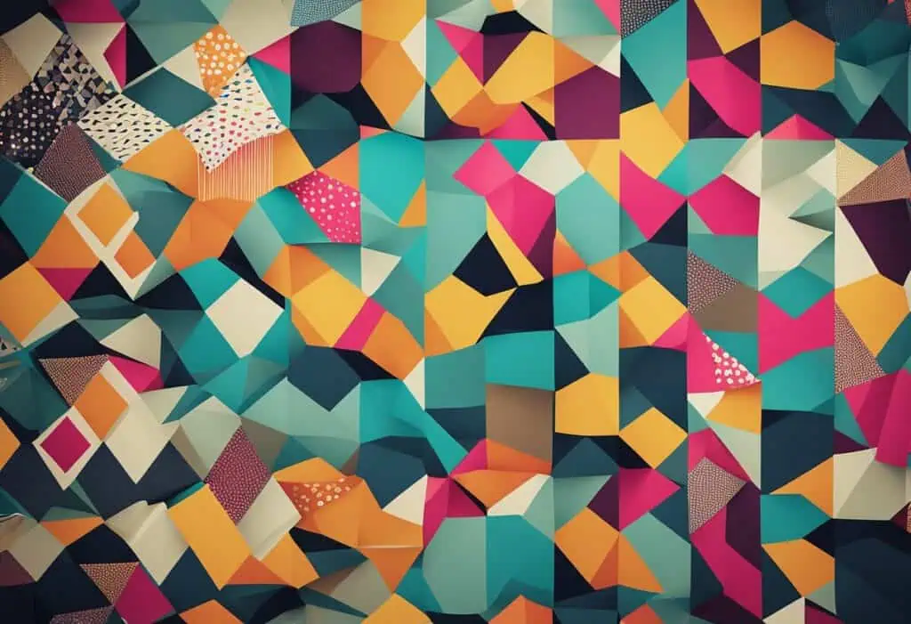 Vibrant geometric wall design for modern workspaces and inspiring office decor.