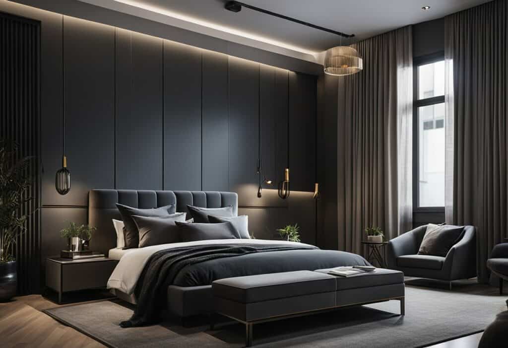 dark grey bedroom design