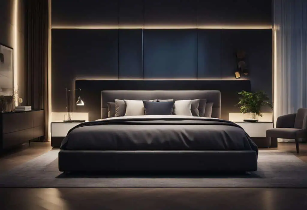 dark modern bedroom design