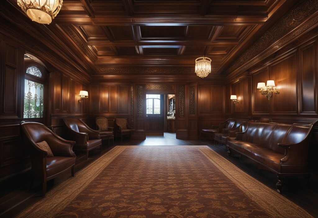 dark wood interior design
