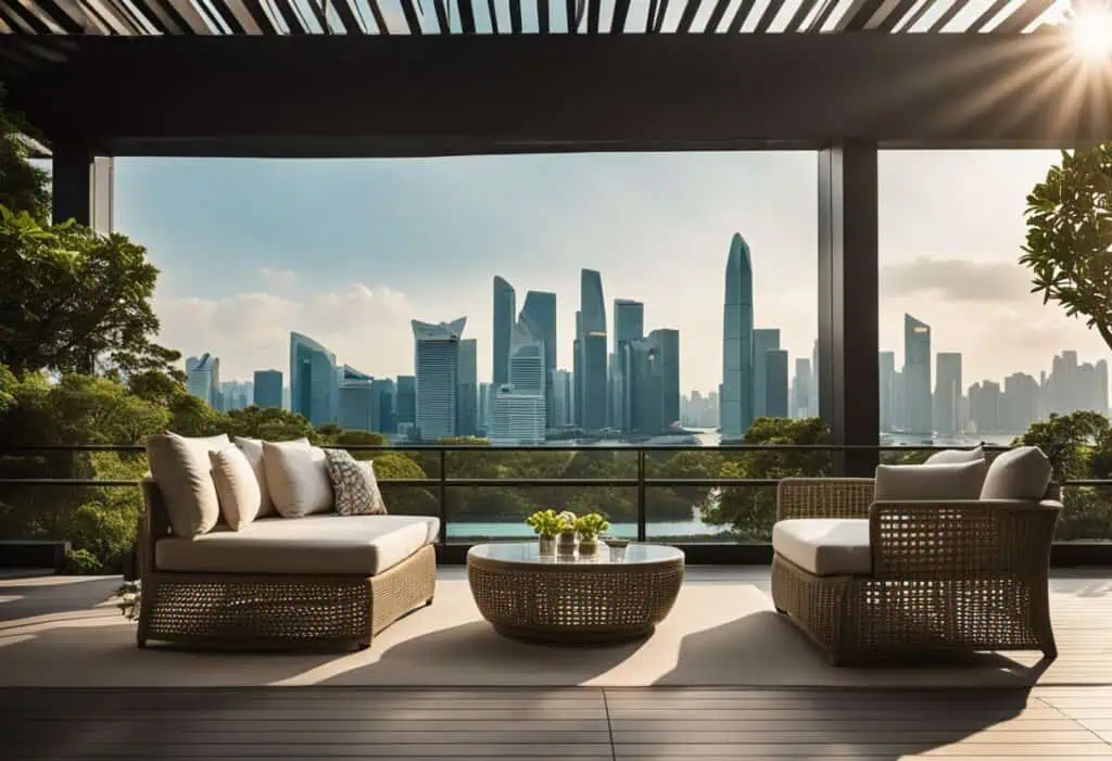 Elegant outdoor furniture for luxury urban living.