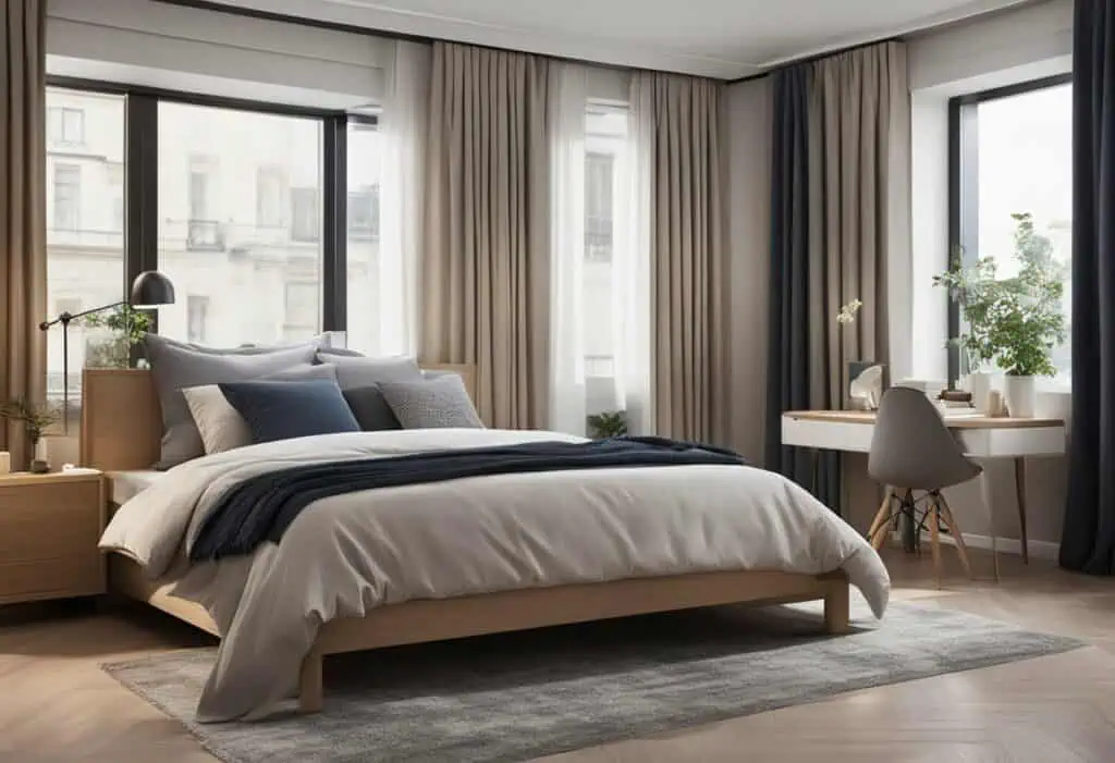 design for a small bedroom with 2 single beds