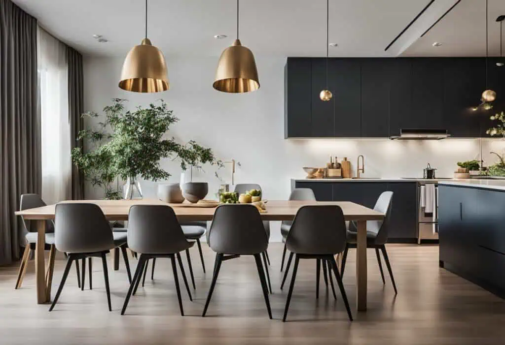 dining room design with kitchen