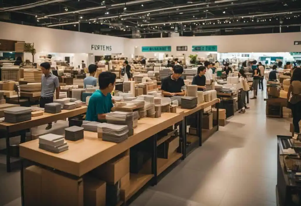 Affordable furniture shopping in Singapore's warehouse sale event.