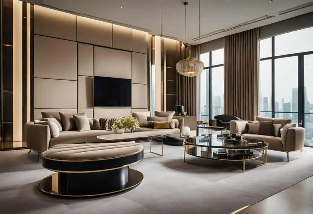 Fendi furniture showcased in a modern Singapore living room with elegant Italian design elements.