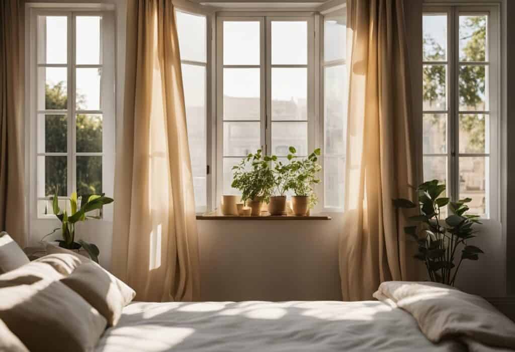 french window design for bedroom