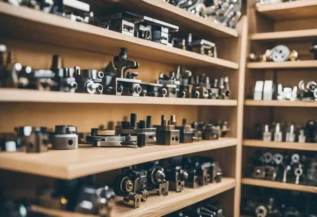 Hardware components for furniture assembly and repair.