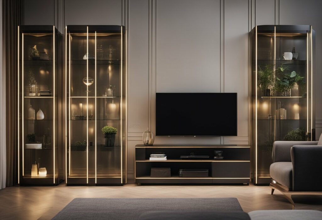 glass cabinet design for living room