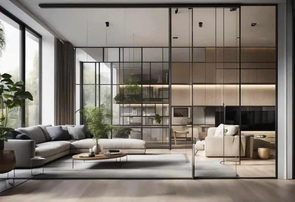 glass partition design living room