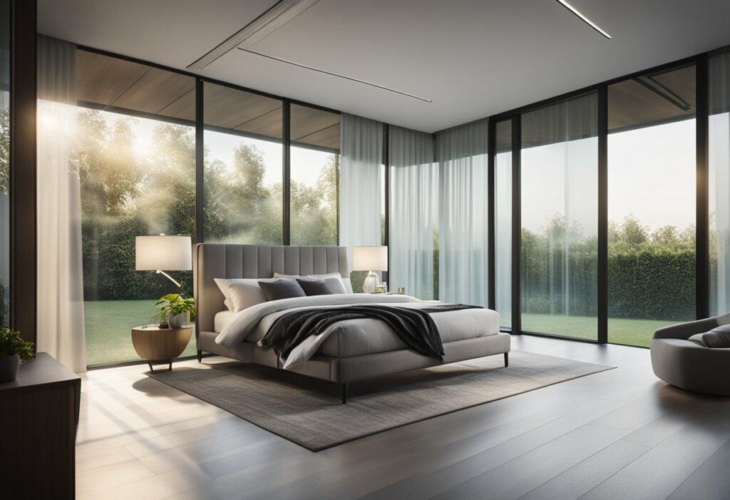 glass wall design for bedroom