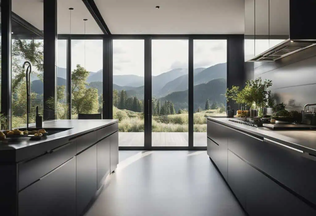 glass wall design for kitchen