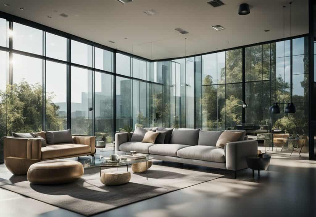 glass wall design for living room